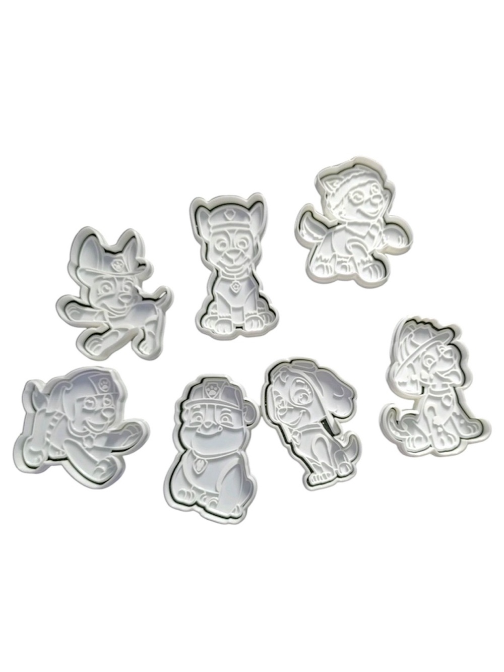 Rescue Paw Patrol Cookie Cutter and Stamp Set Dog Party Fondant Clay Baking Tool